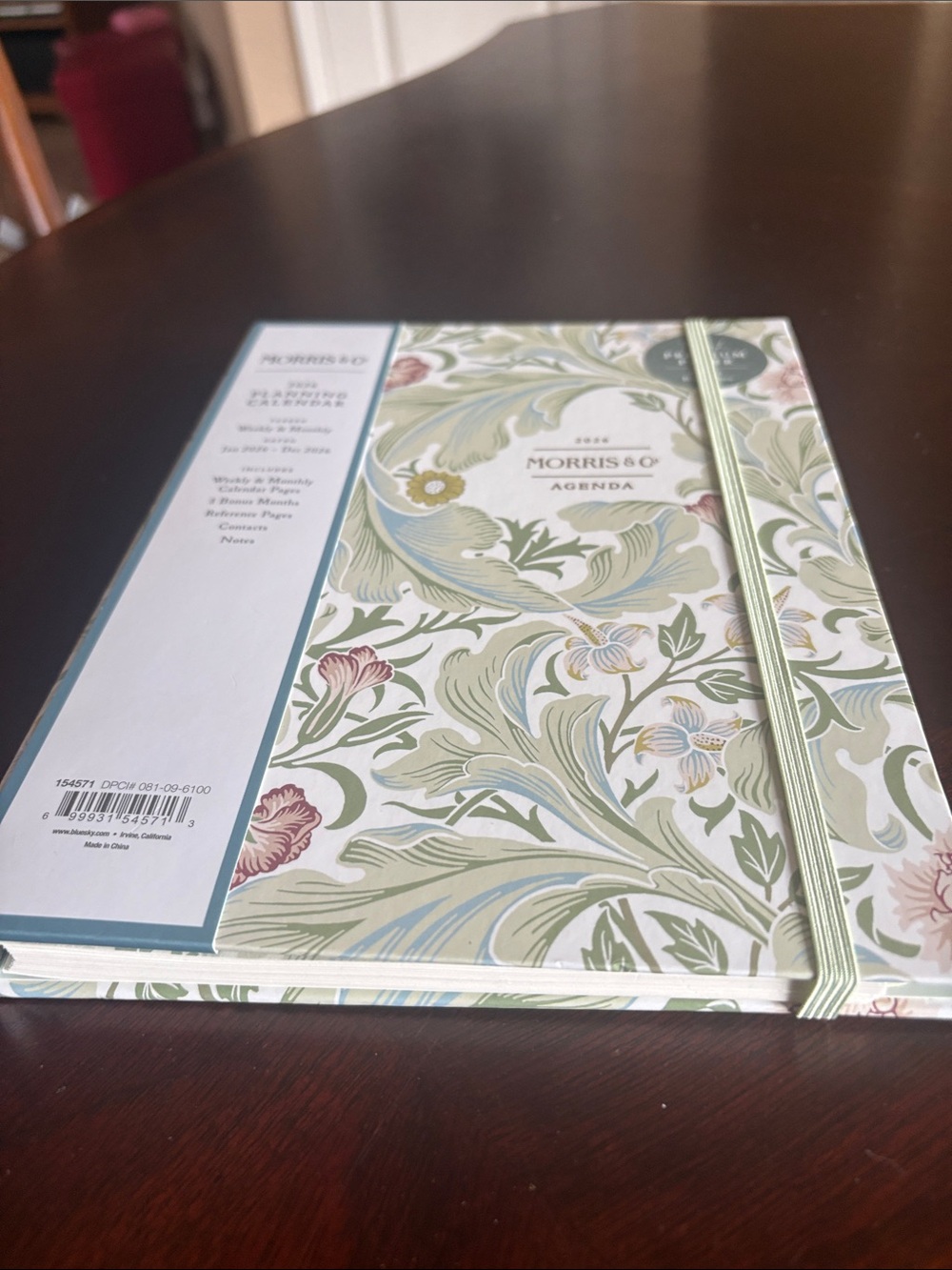 Morris & Co Floral Agenda Planner - Green Pattern